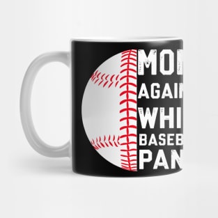 Moms Against White Baseball Pants Mug